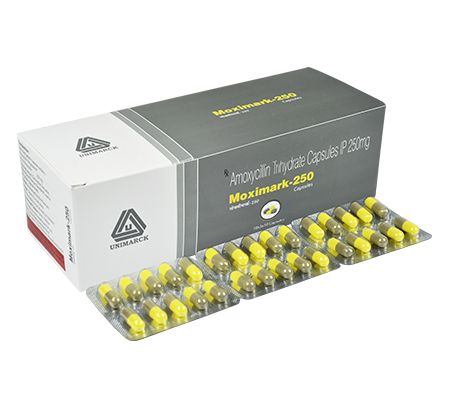 Unimarck Pharma Generic Product Moximark 250 Yellow Grey